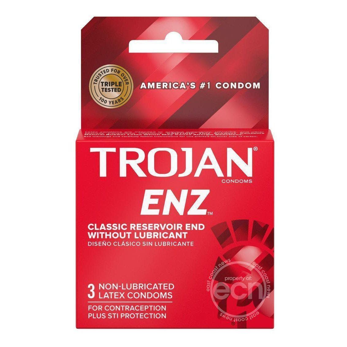Trojan Condom Regular Non Lubricated 3 Pack - Romantic Blessings