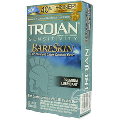 trojan sensitivity bareskin lubricated premium latex condoms FSA Eligible Trojan Sensitivity Bareskin Premium Latex Condoms, 10 ct