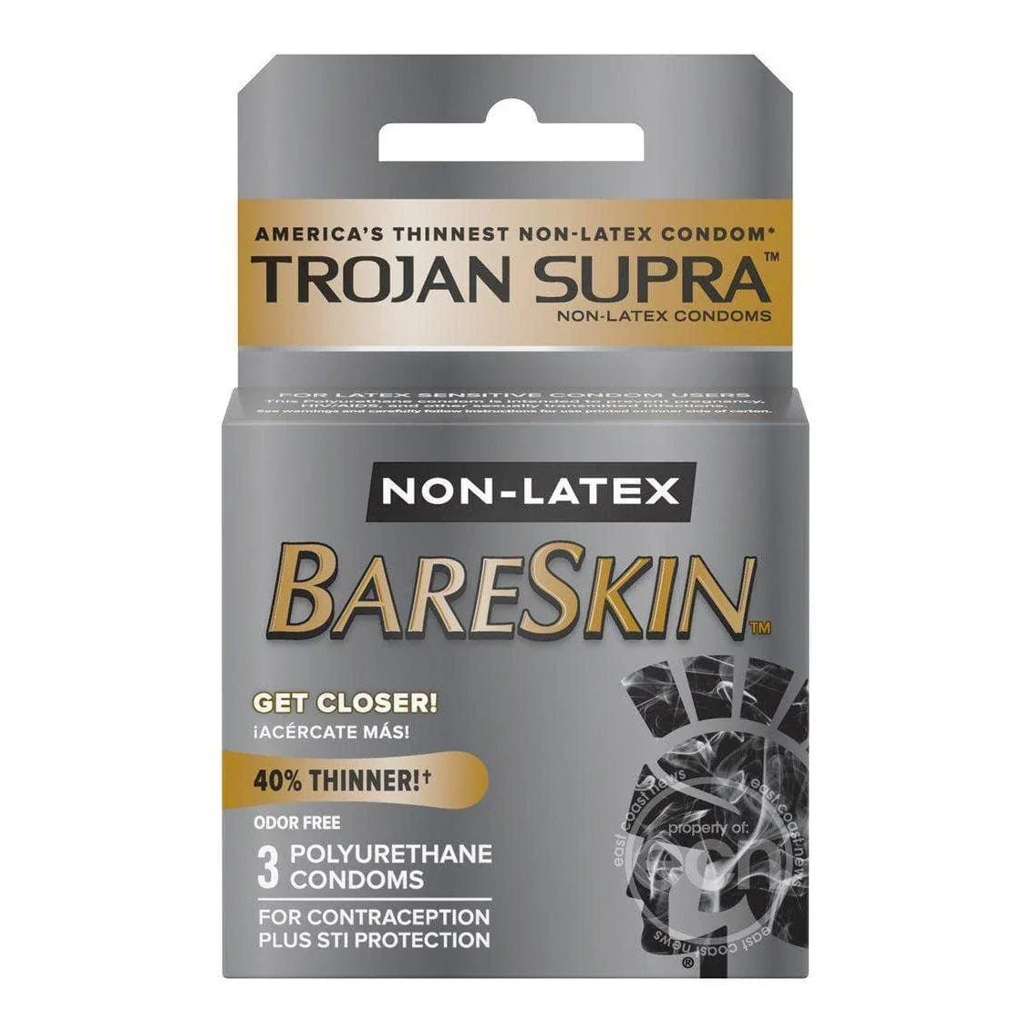 Trojan Condom Supra Microsheer Non Latex Lubricated 3 Pack - Romantic Blessings