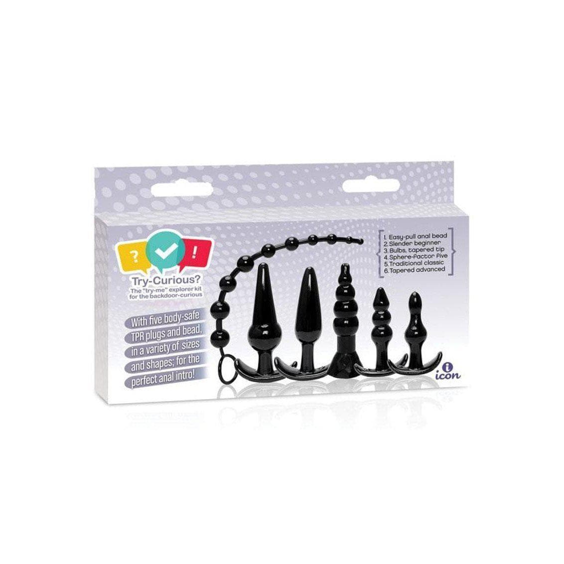 Try-Curious Anal Butt Plug Play Six Piece Starter Kit for Men and Women - Romantic Blessings