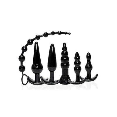 Try-Curious Anal Butt Plug Play Six Piece Starter Kit for Men and Women - Romantic Blessings