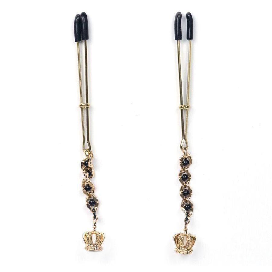 Tweezer Nipple Clamp w/ Crown Pendant - Romantic Blessings