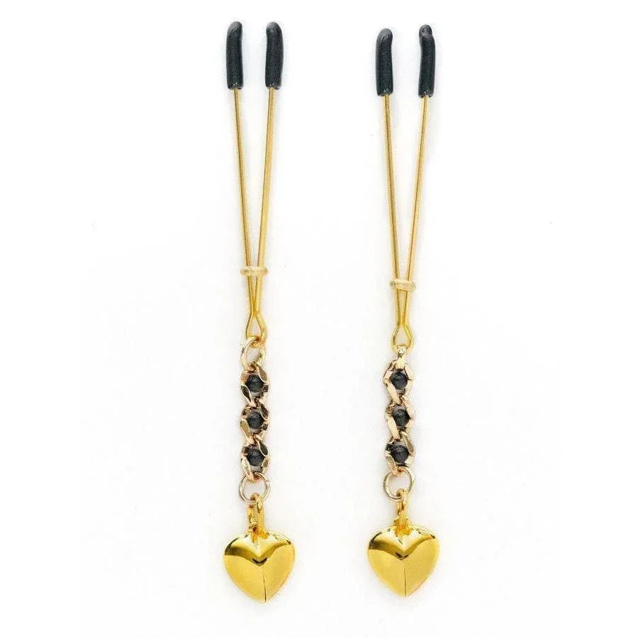 Tweezer Nipple Clamp w/ Heart Pendant - Romantic Blessings