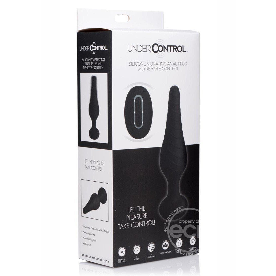 Under Control Rechargeable Silicone Vibrating Anal Plug with Remote Control - Romantic Blessings