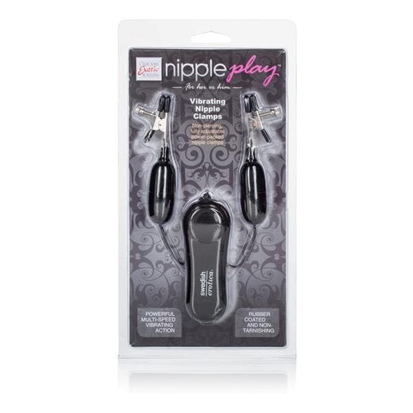 Vibrating Nipple Clamps for Him or Her with Remote Black - Romantic Blessings