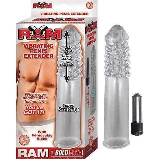 Vibrating Penis 3.5" Male Extender Enhancement Sleeve with Bullet Vibrator - Romantic Blessings