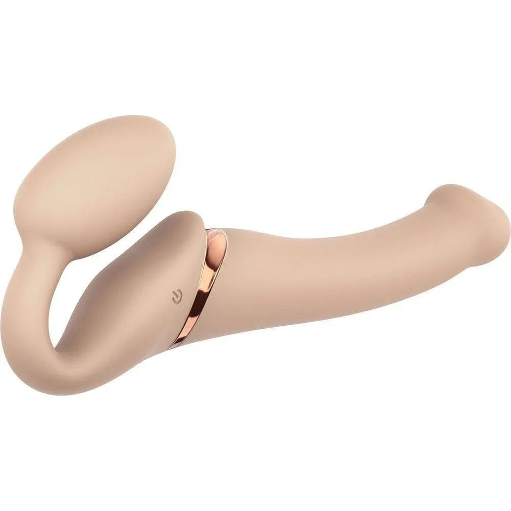 Strap-On-Me Remote Control Vibrating Bendable Strap-On Medium - Romantic Blessings
