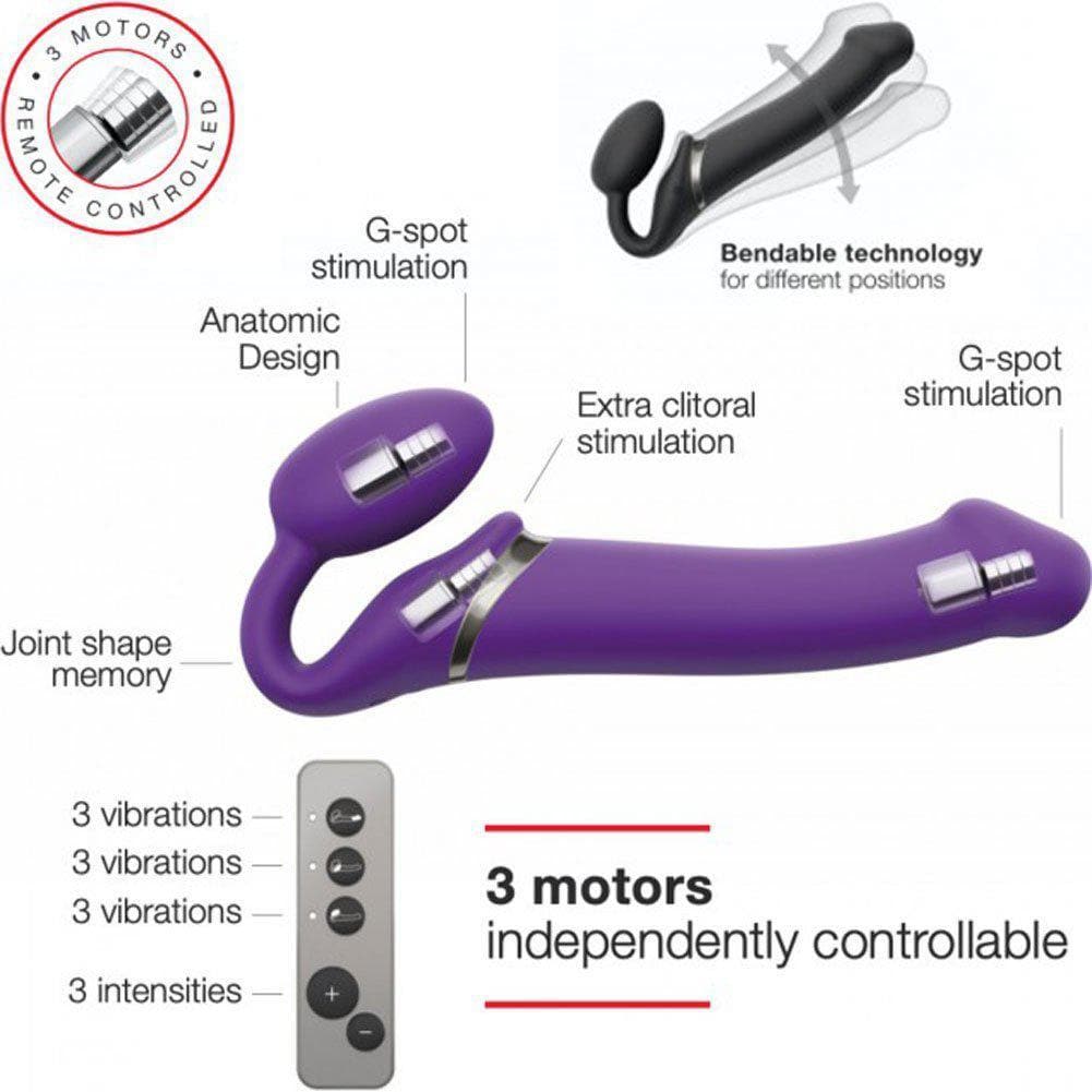 Strap-On-Me Remote Control Vibrating Bendable Strap-On X-Large - Romantic Blessings