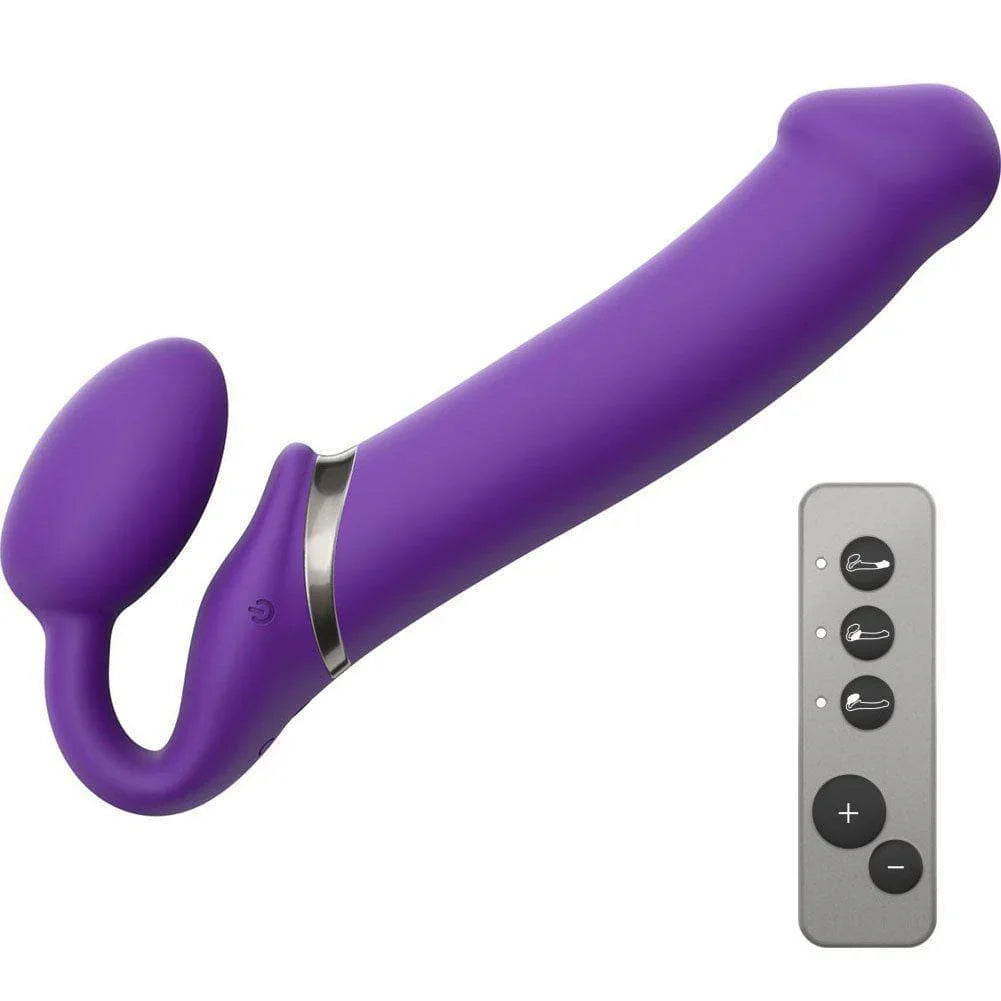 Strap-On-Me Remote Control Vibrating Bendable Strap-On Large - Romantic Blessings