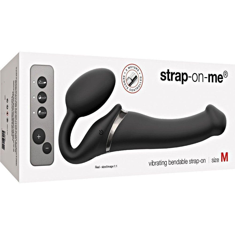 Strap-On-Me Remote Control Vibrating Bendable Strap-On Medium - Romantic Blessings