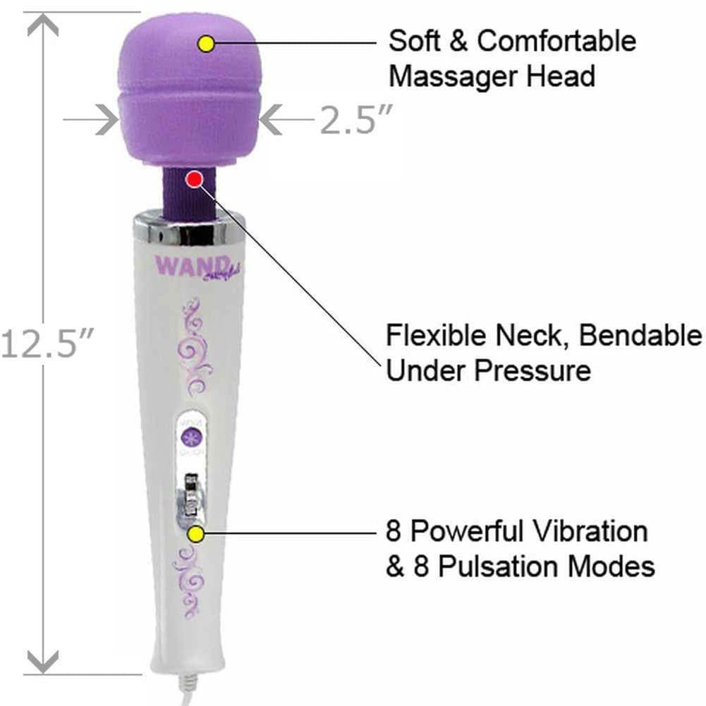 Wand Essentials 8 Speed 8 Function Wand Body Vibrating Massager with Flexible Head - Romantic Blessings