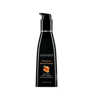 Wicked Aqua Water Based Flavored Intimate Lubricant Sweet Peach - Romantic Blessings