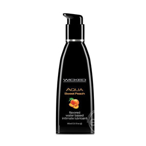 Wicked Aqua Water Based Flavored Intimate Lubricant Sweet Peach - Romantic Blessings