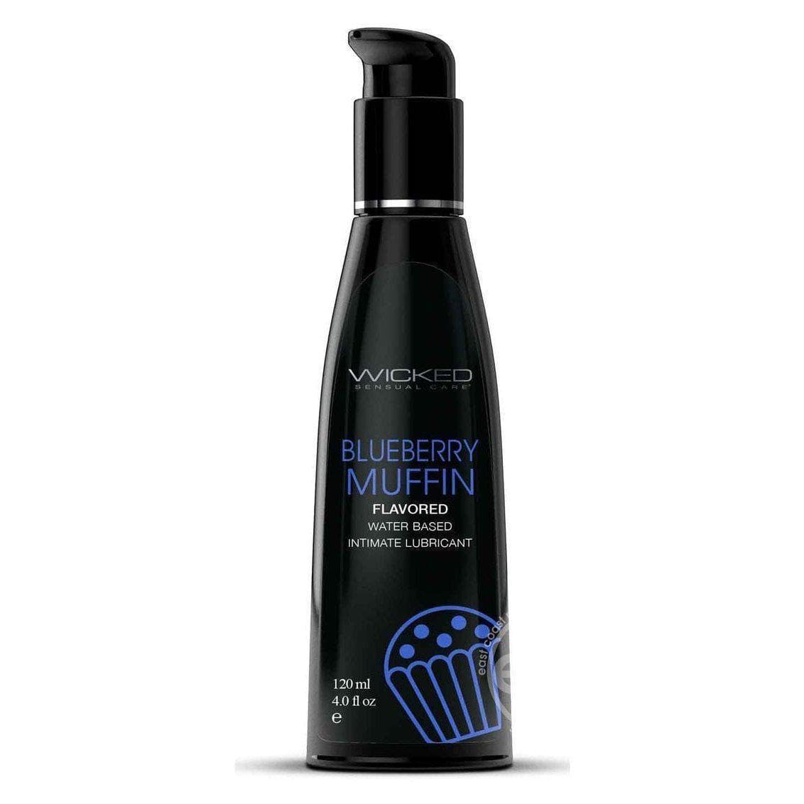 Wicked Aqua Water Based Flavored Lubricant Blueberry Muffin - Romantic Blessings