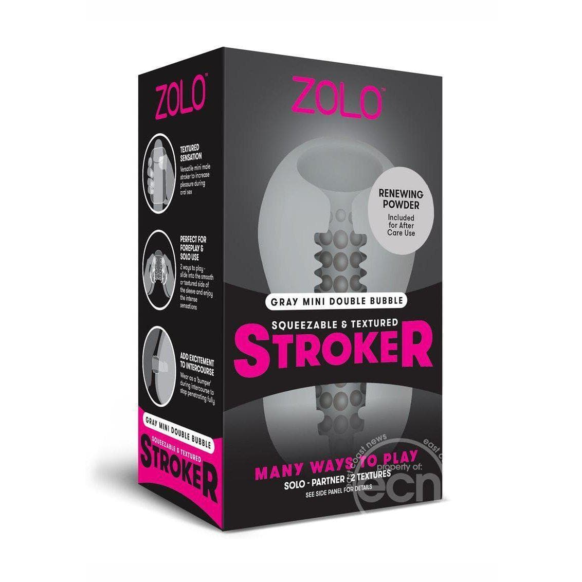 Zolo Squeezable & Textured Mini Double Bubble Male Stroker Non Vibrating - Romantic Blessings