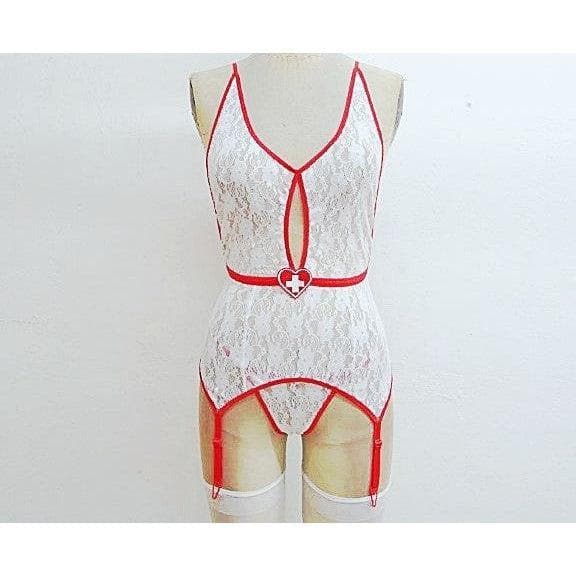 Escante Euphoria Hot Naughty Nurse White/Red One Size - Romantic Blessings