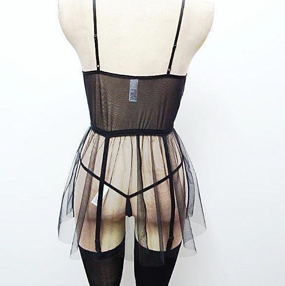 Escante Maid Babydoll Black/White - Romantic Blessings