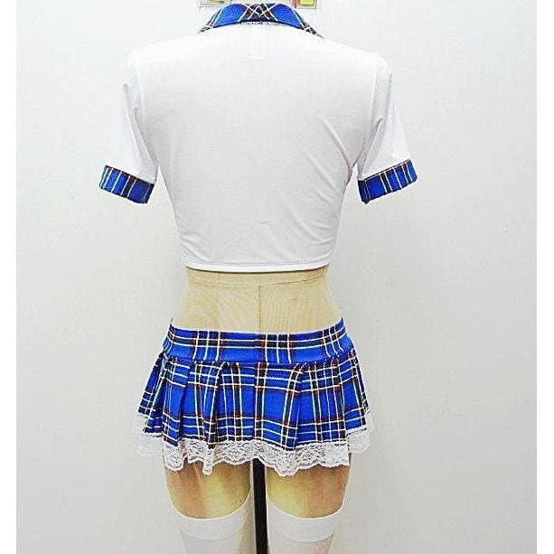 Escante Euphoria Sexy Front Tie School Girl Blue Plaid One Size - Romantic Blessings