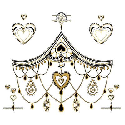 Coco Body Temporary Gold Tattoos 4 Sheets - Romantic Blessings