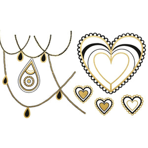 Coco Body Temporary Gold Tattoos 4 Sheets - Romantic Blessings
