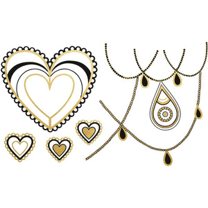 Coco Body Temporary Gold Tattoos 4 Sheets - Romantic Blessings