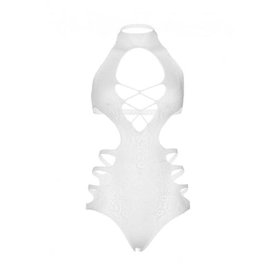 Leg Avenue Lace Cut Out Strappy Bodysuit - O/S - White - Romantic Blessings