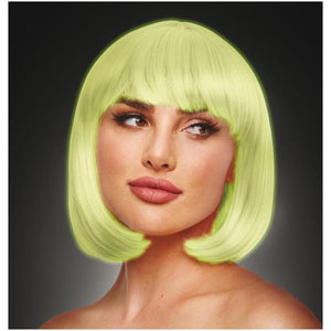 Pleasure Wigs Cici Wig Bubblegum Pink and Glow in the Dark Neon Yellow - Romantic Blessings