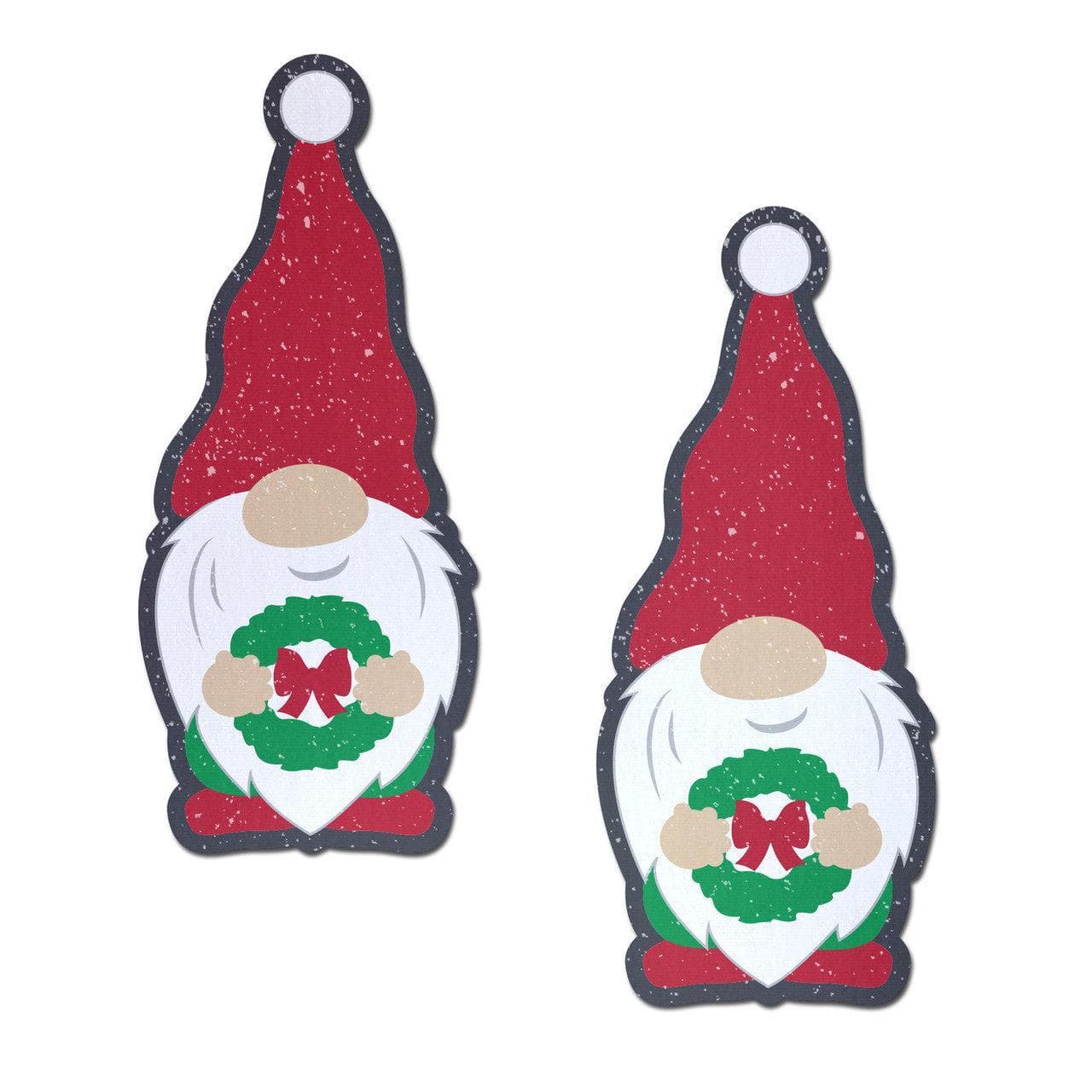 Pastease Christmas Wreath Garden Gnome Nipple Covers - Romantic Blessings