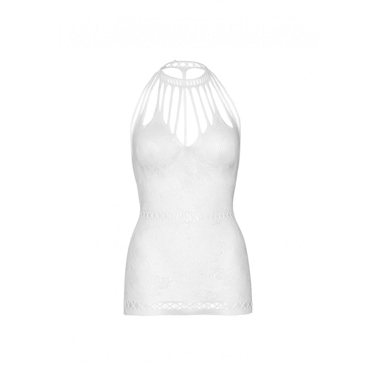 Leg Avenue Mini Dress with Net Cut-Outs and Strappy Accents O/S - White - Romantic Blessings