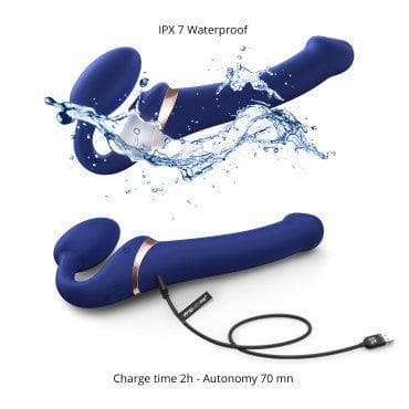 Strap-On-Me Multi Orgasm Bendable 3 Motor Strap-On Small - Romantic Blessings