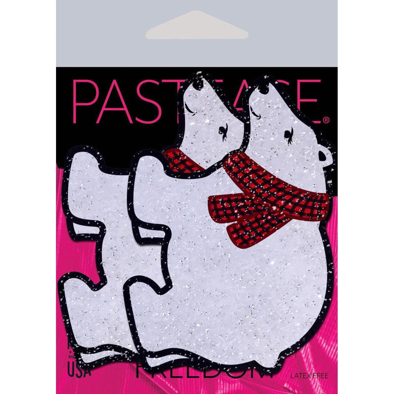 Pastease Polar Bear with Scarf Sparkling Nipple Pasties - Romantic Blessings
