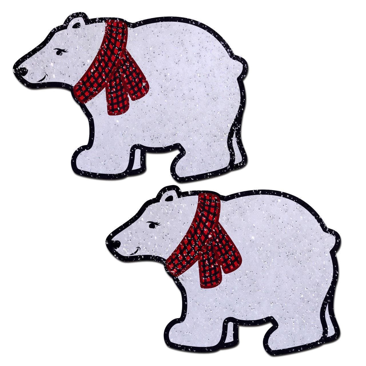 Pastease Polar Bear with Scarf Sparkling Nipple Pasties - Romantic Blessings