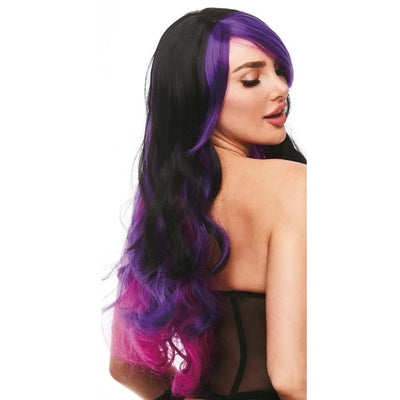 Pleasure Wigs Brandi Long Sweeping Bangs Wig Black/Purple/Pink - Romantic Blessings