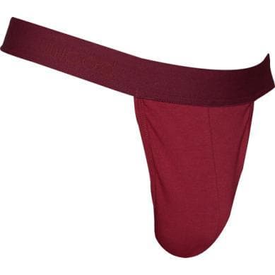 Wood Men's Soft Modal Cotton Blend Thong Burgundy Red - Romantic Blessings
