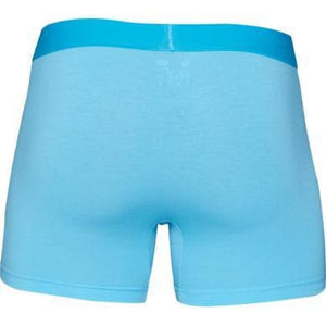 Wood Men's Super Soft Modal Blend 3 in Inseam Boxer Brief with Fly Sky Blue - Romantic Blessings