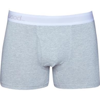 Wood Men's Super Soft Modal Blend 3 in Inseam Boxer Brief with Fly Heather Grey - Romantic Blessings