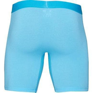 Wood Men's Super Soft Modal Blend 6 In Inseam Biker Brief with Fly Sky Blue - Romantic Blessings