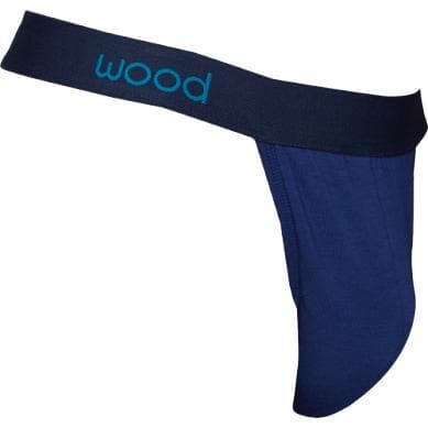 Wood Men's Soft Modal Cotton Blend Thong Deep Space Blue - Romantic Blessings