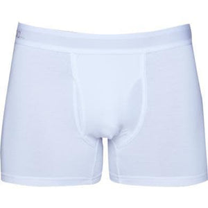Wood Men's Super Soft Modal Blend 3 in Inseam Boxer Brief with Fly White - Romantic Blessings