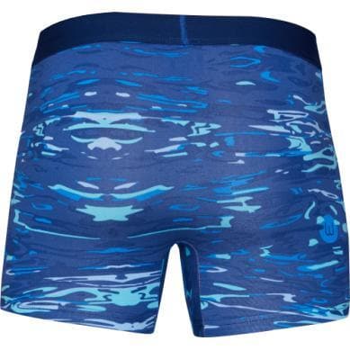 Wood Men's Super Soft Modal Blend 3 In Inseam Boxer Brief with Fly Blue Liquid - Romantic Blessings