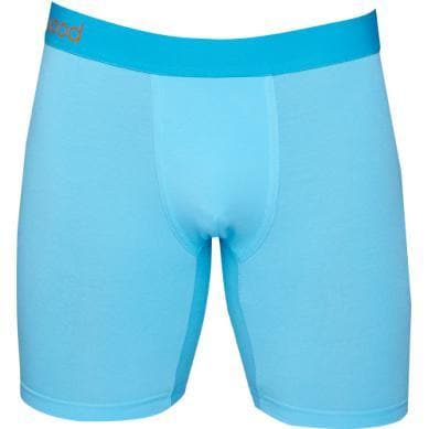Wood Men's Super Soft Modal Blend 6 In Inseam Biker Brief with Fly Sky Blue - Romantic Blessings
