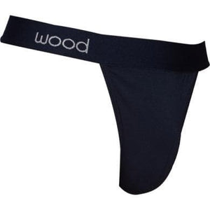 Wood Men's Soft Modal Cotton Blend Thong Black - Romantic Blessings
