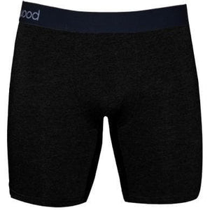 Wood Men's Super Soft Modal Blend 6 In Inseam Biker Brief with Fly Black - Romantic Blessings