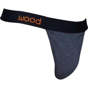 Wood Men's Soft Modal Cotton Blend Thong Charcoal Heather - Romantic Blessings