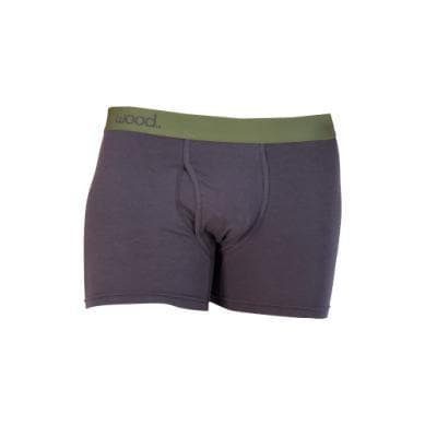 Wood Men's Super Soft Modal Blend 3 in Inseam Boxer Brief with Fly Iron Grey - Romantic Blessings