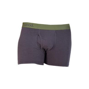 Wood Men's Super Soft Modal Blend 3 in Inseam Boxer Brief with Fly Iron Grey - Romantic Blessings
