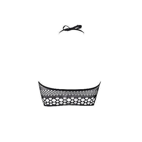 Shots Le Desir Bliss Strappy Fishnet Halter Top Black - Romantic Blessings