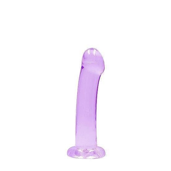 Shots RealRock Crystal Clear Non-Realistic 7 in Dildo With Suction Cup Purple - Romantic Blessings