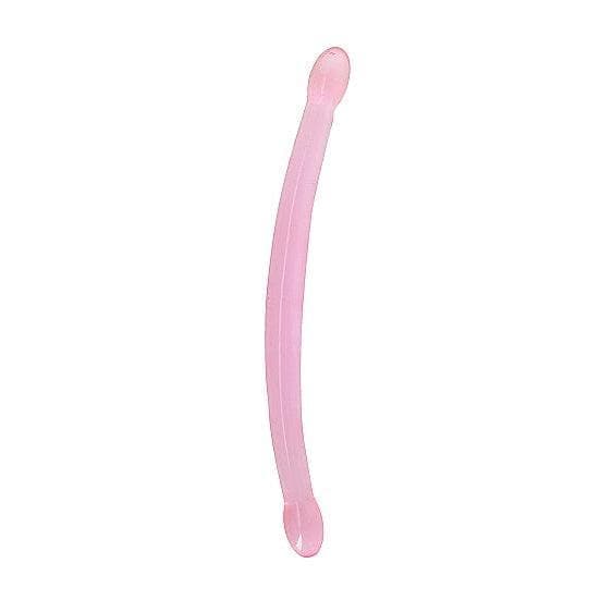 Shots RealRock Crystal Clear Non-Realistic 17 in Double Dildo Pink - Romantic Blessings