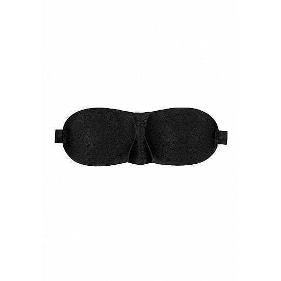 Shots Ouch! Black & White Satin Curvy Eye Mask With Elastic Straps Blindfold Black - Romantic Blessings